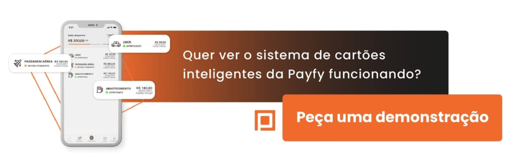 banner para prestação de contas com imagem com texto: “Como a Payfy pode simplificar a gestão de gastos na sua empresa? Pergunte agora a um consultor.”