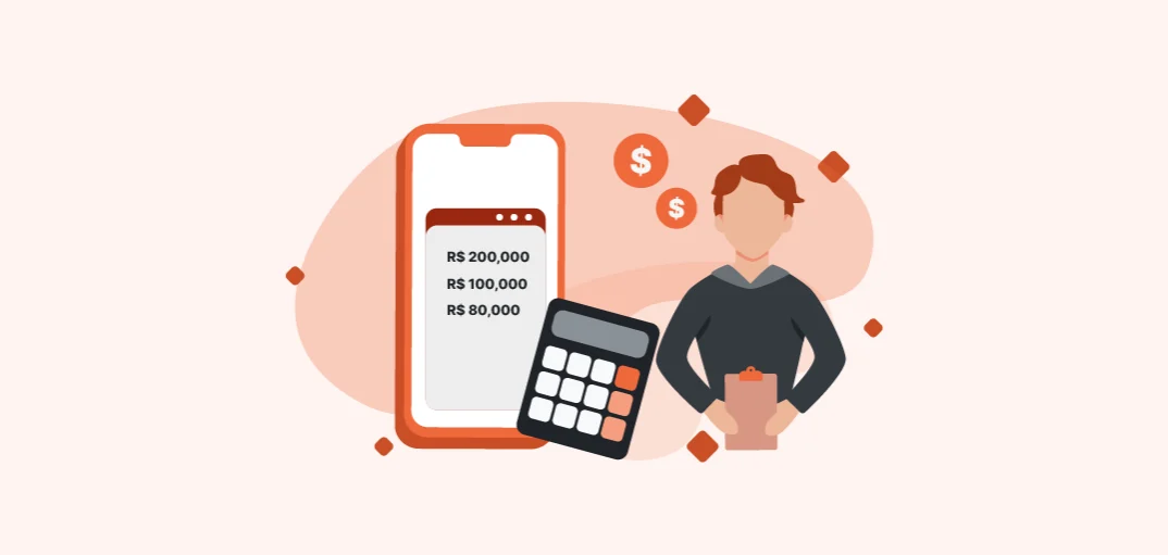 imagem ilustrativa de uma calculadora e celular, representando a gestão de despesas de uma empresa